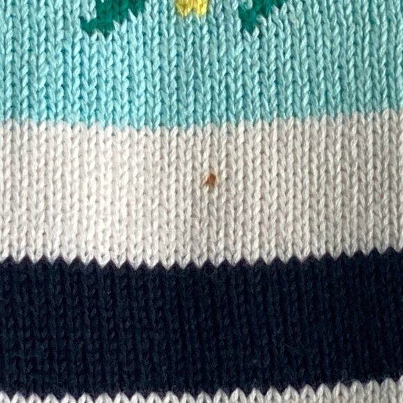 Woman's Fish Ocean Sweater White Large 100% Cotton Colorful Sea Life New - Picture 8 of 8